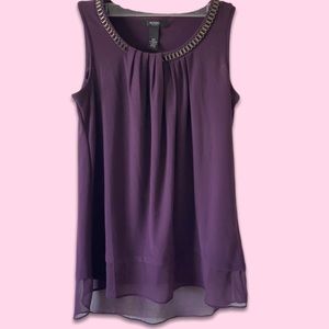 Alfani petite purple sleeveless top